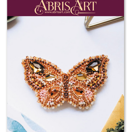 Beadwork kit for creating brooch "Gleam of citrine"
