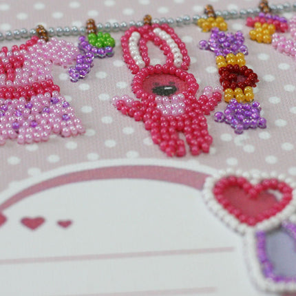 DIY Bead Embroidery Kit "Metric for a girl" 8.7"x8.7" / 22.0x22.0 cm