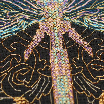 DIY Cross Stitch Kit "Golden dragonfly" 9.4"x6.3"