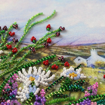 DIY Bead Embroidery Kit "Music of herbs" 16.5"x10.2" / 42.0x26.0 cm