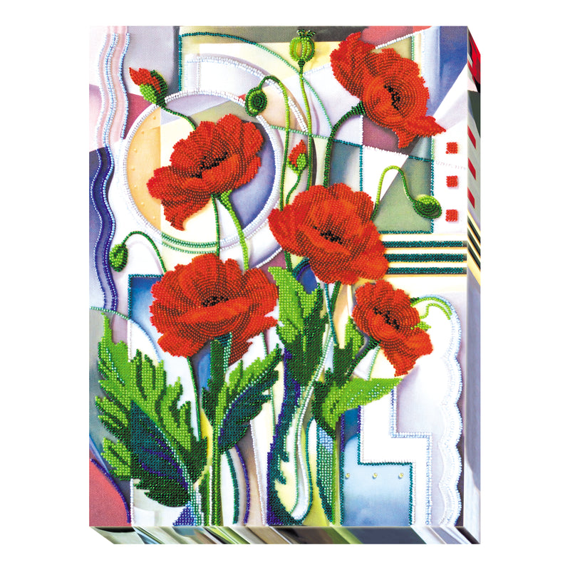 DIY Bead Embroidery Kit "Morpheus Flowers" 11.8"x15.7" / 30.0x40.0 cm