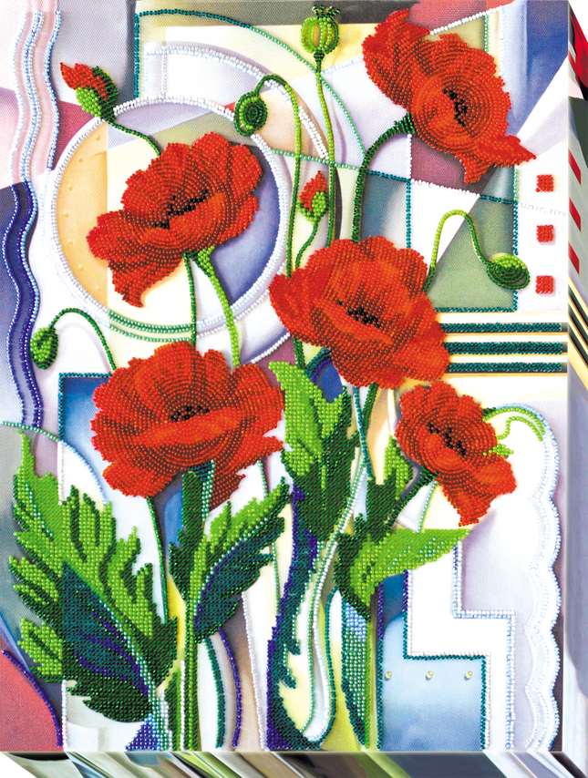 DIY Bead Embroidery Kit "Morpheus Flowers" 11.8"x15.7" / 30.0x40.0 cm