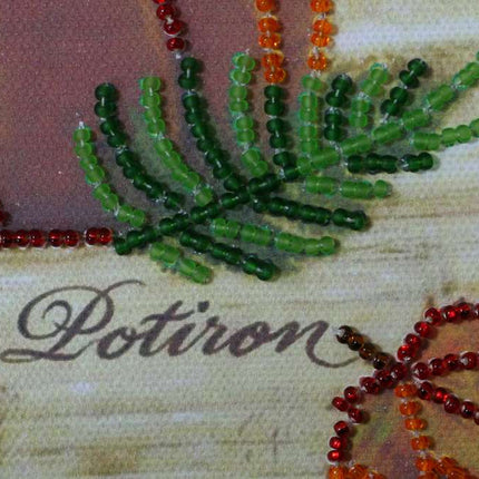 DIY Bead Embroidery Kit "Autumn queen"  5.9"x5.9" / 15.0x15.0 cm