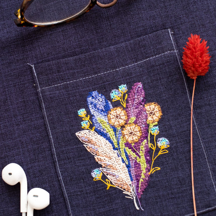 Cross stitch patch kit "Feathers and dandelions"