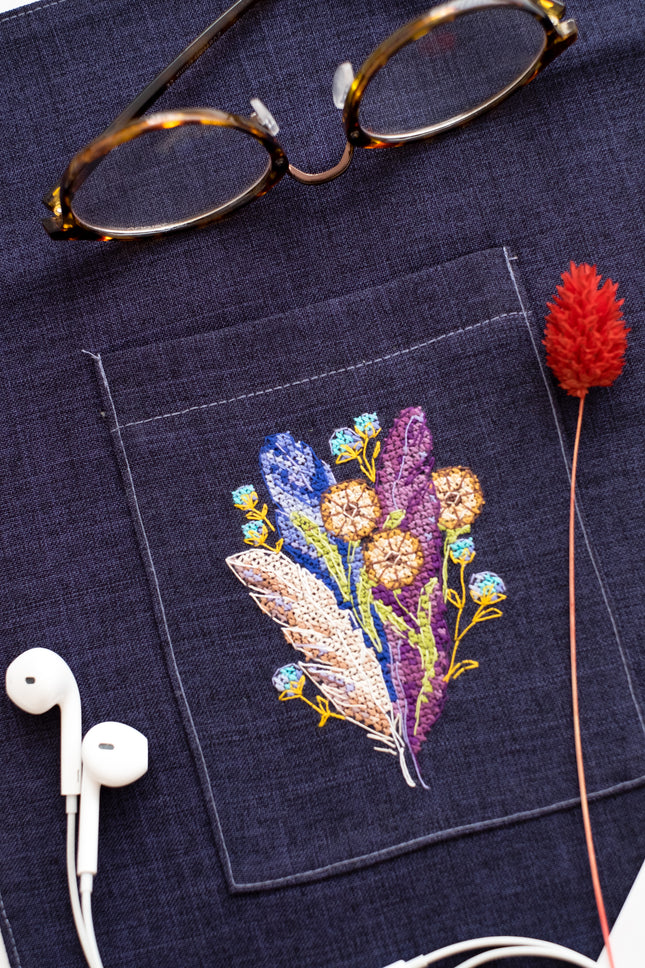 Cross stitch patch kit "Feathers and dandelions"