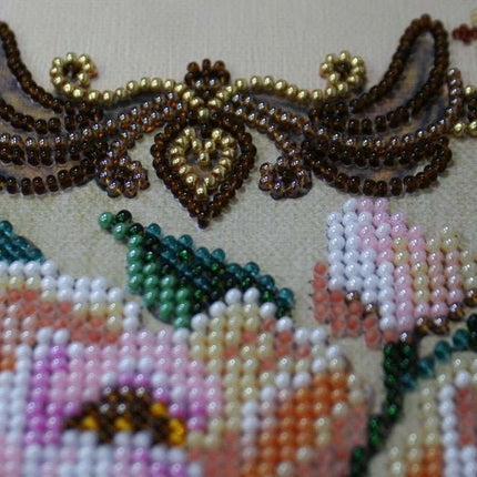 DIY Bead Embroidery Kit "Ballad about flowers" 11.8"x11.8" / 30.0x30.0 cm