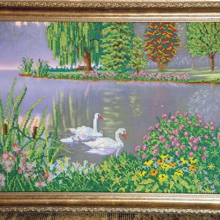 DIY Bead Embroidery Kit "Swang song" 16.9"x12.6" / 43.0x32.0 cm