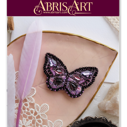 Beadwork kit for creating brooch "Purple wave"
