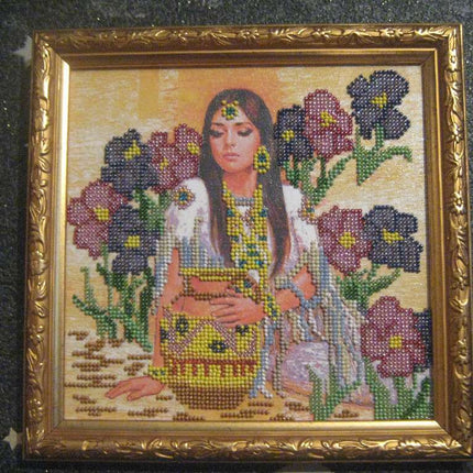 Canvas for bead embroidery "Spring Water" 7.9"x7.9" / 20.0x20.0 cm