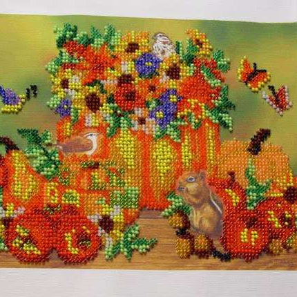 Canvas for bead embroidery "Autumn Gifts" 7.9"x6.3" / 20.0x16.0 cm