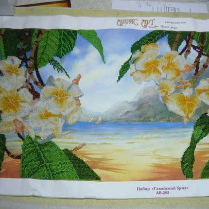 DIY Bead Embroidery Kit "Hawaiian breeze" 27.6"x11.8" / 70.0x30.0 cm
