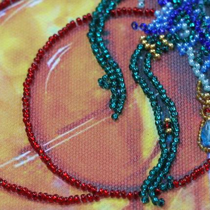 DIY Bead Embroidery Kit "Faberge beetle" 9.8"x11.8" / 25.0x30.0 cm