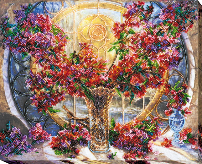 DIY Bead Embroidery Kit "Gentle glow" 13.4"x10.6" / 34.0x27.0 cm