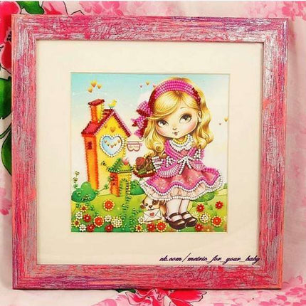 DIY Bead Embroidery Kit "Birthday girl"  5.9"x5.9" / 15.0x15.0 cm