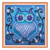 DIY Bead Embroidery Kit "Blue owl"  5.9"x5.9" / 15.0x15.0 cm