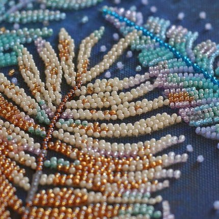 DIY Bead Embroidery Kit "Tropical night" 9.8"x19.7" / 25.0x50.0 cm
