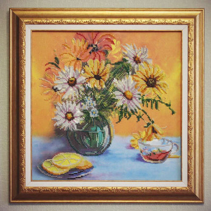 DIY Bead Embroidery Kit "Morning aroma" 11.8"x11.8" / 30.0x30.0 cm