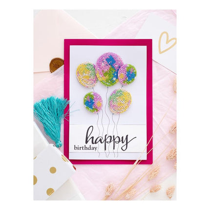 DIY kit postcard 3D for embroidery with beads "Making dreams come true!" 5.8"x8.3" / 14.8x21.0 cm