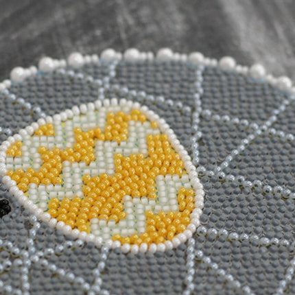 DIY Bead Embroidery Kit "Baby elephant with balloons" 8.3"x12.6" / 21.0x32.0 cm