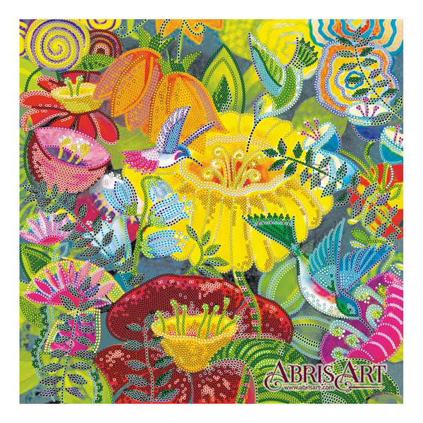 Canvas for bead embroidery "Tropical morning" 11.8"x11.8" / 30.0x30.0 cm