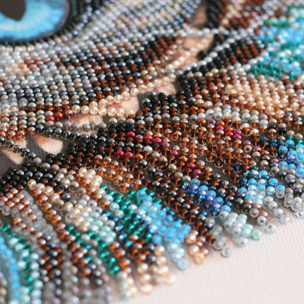 DIY Bead Embroidery Kit "Cheshire Cat" 12.6"x10.6" / 32.0x27.0 cm