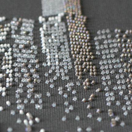 DIY Bead Embroidery Kit "The glitter of the night lights" 11.4"x15.7" / 29.0x40.0 cm
