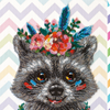 DIY Bead Embroidery Kit "Raccoon wanted" 9.1"x12.6" / 23.0x32.0 cm