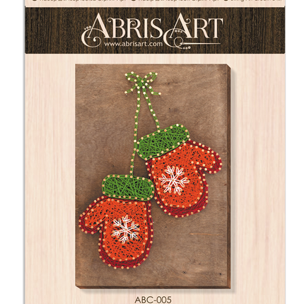 String Art Creative DIY Kit "Mittens" 7.5"x11.4" / 19.0x29.0 cm