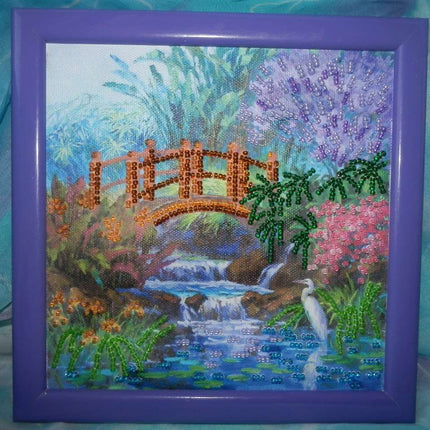 DIY Bead Embroidery Kit "In a brushwood"  5.9"x5.9" / 15.0x15.0 cm