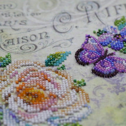 DIY Bead Embroidery Kit "Flowers for your beloved" 9.8"x13.8" / 25.0x35.0 cm