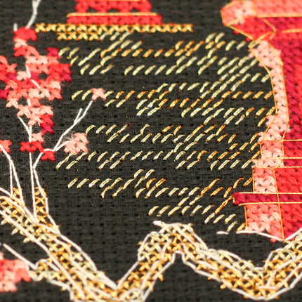 DIY Cross Stitch Kit "Japan-4" 4.3"x5.9"