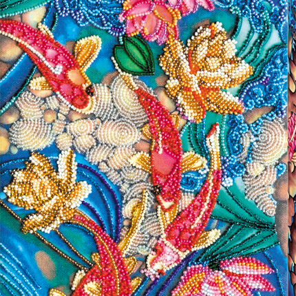 DIY Bead Embroidery Kit "Koi carps" 7.5"x25.6" / 19.0x65.0 cm
