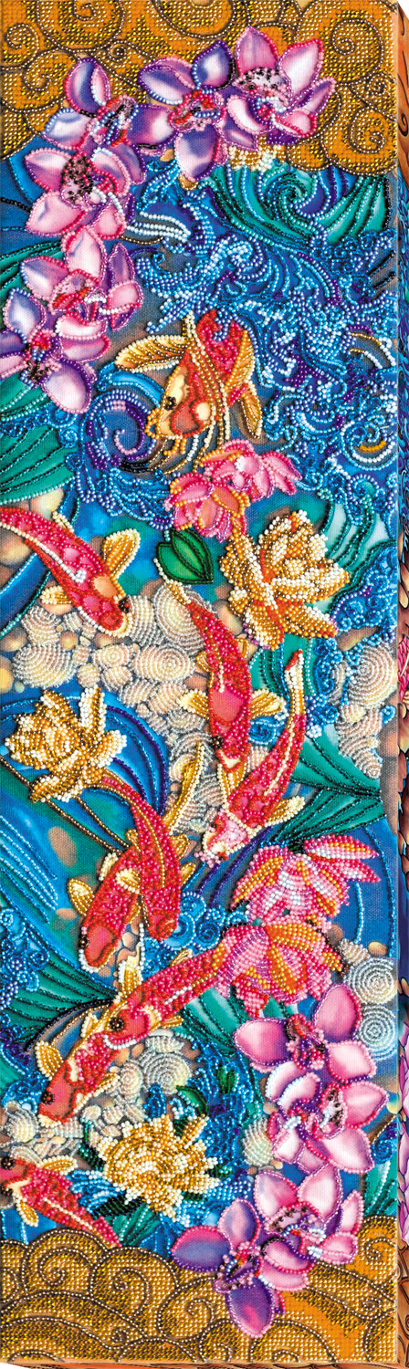 DIY Bead Embroidery Kit "Koi carps" 7.5"x25.6" / 19.0x65.0 cm