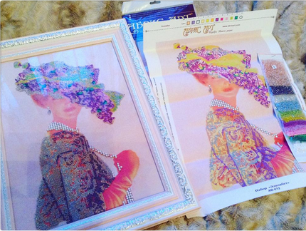 DIY Bead Embroidery Kit "Elizabeth" 11.0"x15.7" / 28.0x40.0 cm