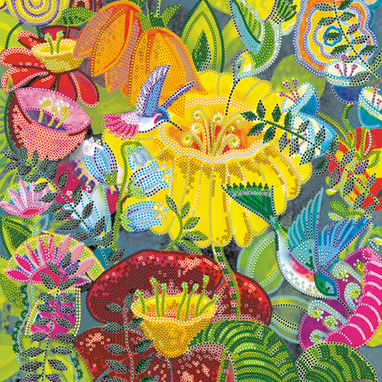Canvas for bead embroidery "Tropical morning" 11.8"x11.8" / 30.0x30.0 cm