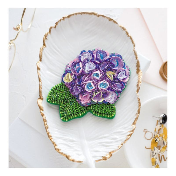 Beadwork kit for creating brooch "Beautiful hydrangea"