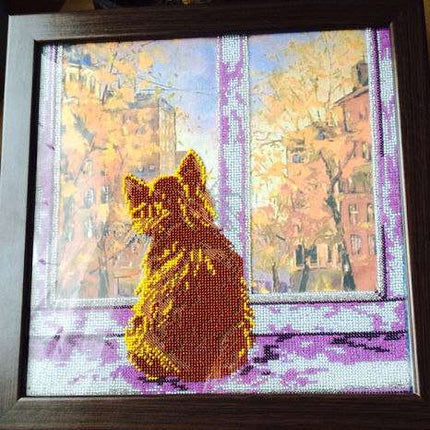 Canvas for bead embroidery "The Bright Sadness" 11.8"x11.8" / 30.0x30.0 cm
