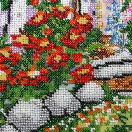DIY Bead Embroidery Kit "Fabulous summer" 11.8"x11.8" / 30.0x30.0 cm