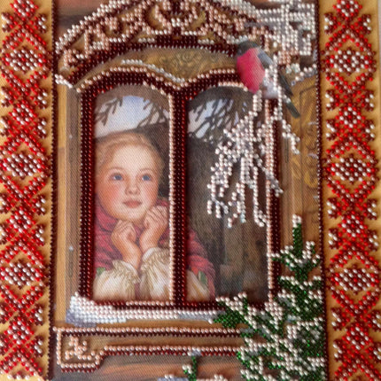 Canvas for bead embroidery "Guest" 7.9"x7.9" / 20.0x20.0 cm
