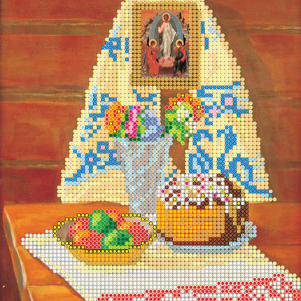 Canvas for bead embroidery "Easter" 6.5"x7.9" / 16.5x20.0 cm