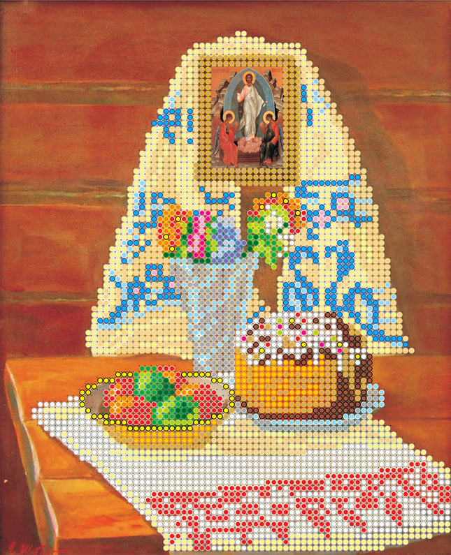 Canvas for bead embroidery "Easter" 6.5"x7.9" / 16.5x20.0 cm