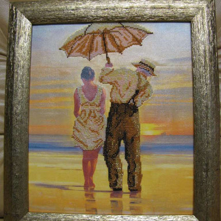 DIY Bead Embroidery Kit "Rendezvous" 11.8"x14.0" / 30.0x35.5 cm