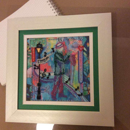 DIY Bead Embroidery Kit "Jazzy"  5.9"x5.9" / 15.0x15.0 cm