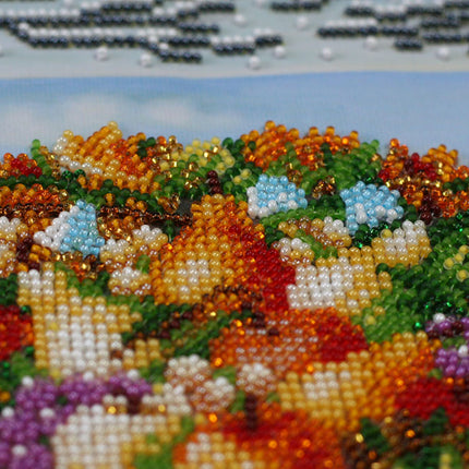 DIY Bead Embroidery Kit "Caravan of seasons" 11.8"x11.8" / 30.0x30.0 cm