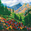 DIY Bead Embroidery Kit "Mountain landscape" 14.6"x11.8" / 37.0x30.0 cm