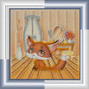 DIY Bead Embroidery Kit "Fox pup"  5.9"x5.9" / 15.0x15.0 cm