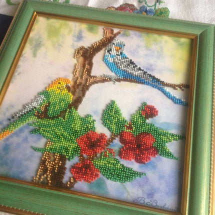 Canvas for bead embroidery "Sweet Couple" 7.9"x7.9" / 20.0x20.0 cm