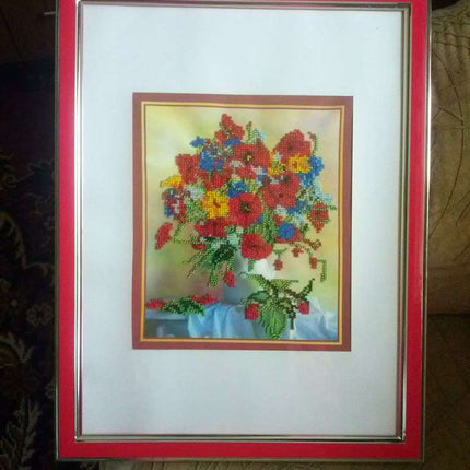DIY Bead Embroidery Kit "Summer imagination" 8.5"x9.8" / 21.5x25.0 cm