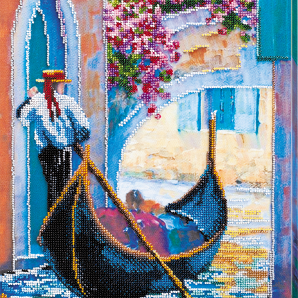 DIY Bead Embroidery Kit "Gondolier's song" 10.6"x15.7" / 27.0x40.0 cm