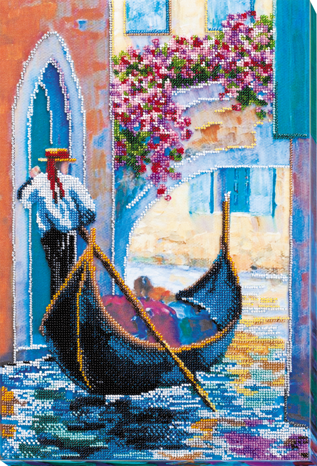 DIY Bead Embroidery Kit "Gondolier's song" 10.6"x15.7" / 27.0x40.0 cm